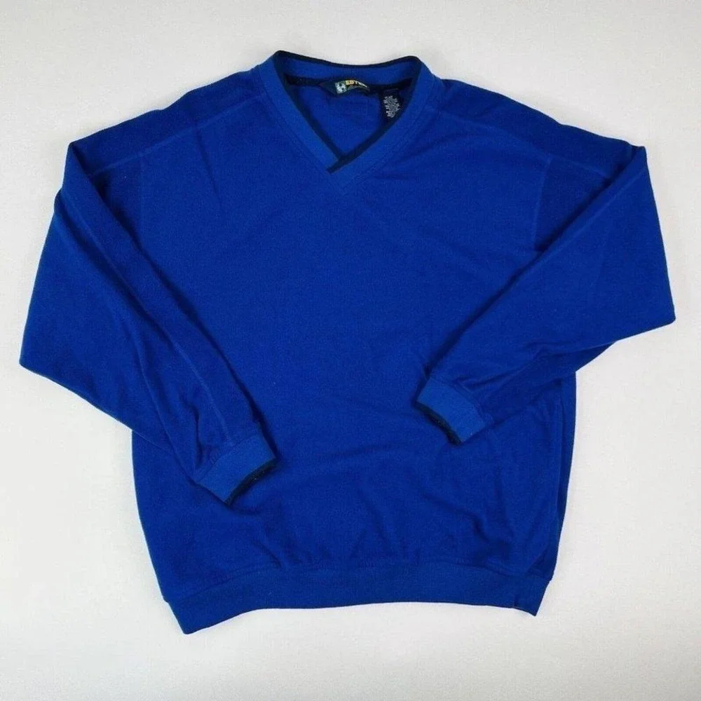Eddie Bauer Ebtek Golf Blue V Neck Polyester Pullover Sweater Mens Size Medium M